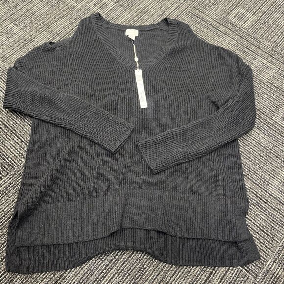 CASLON Women's V-Neck Long Sleeve Sweater Cashmere Feel Open Shoulders SIZE M/L - Picture 1 of 12